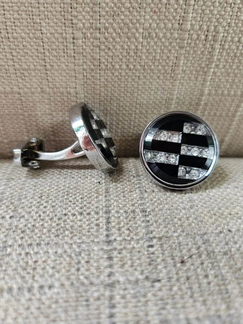 Father Day Gift Cuff lInks Silver/Black Tone Fashion Men Jewelry Round Shape New